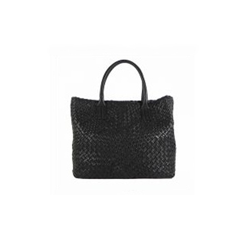 Medium shopper in woven leather